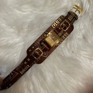 GUESS watch- gold and brown color